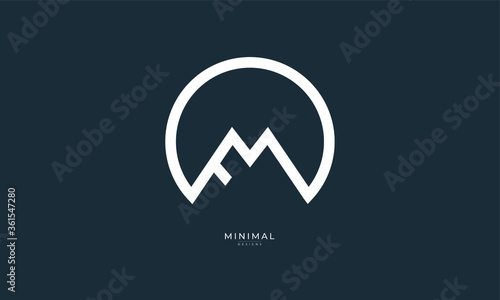Alphabet letter icon logo  FM