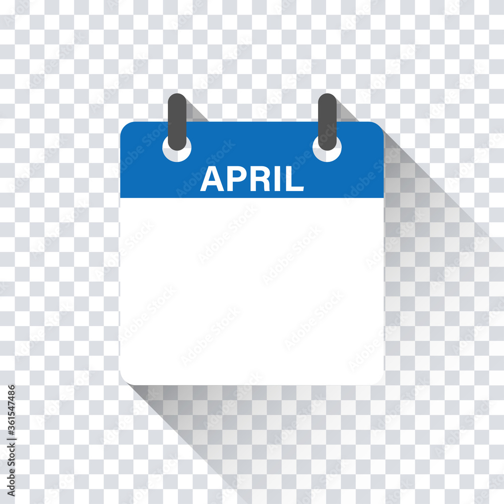 Calendar daily flat April month. Vector isolated illustration.Calendar personal organizer mockup in flat design. Stock vector. Calendar daily flat April month. Vector isolated illustration.Calendar personal organizer mockup in flat design. Stock vector.