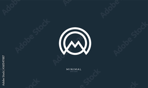 Alphabet letter icon logo MO or OM