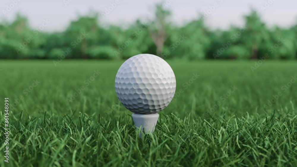 Golf club hits a golf ball in a super slow motion Golf club hits a golf ball in a super slow motion