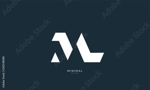 Alphabet letter icon logo ML