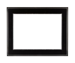 Black thick square frame for painting or picture isolated on a white background