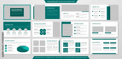set of presentation layout template design with minimalist style use for business proposal and annual report