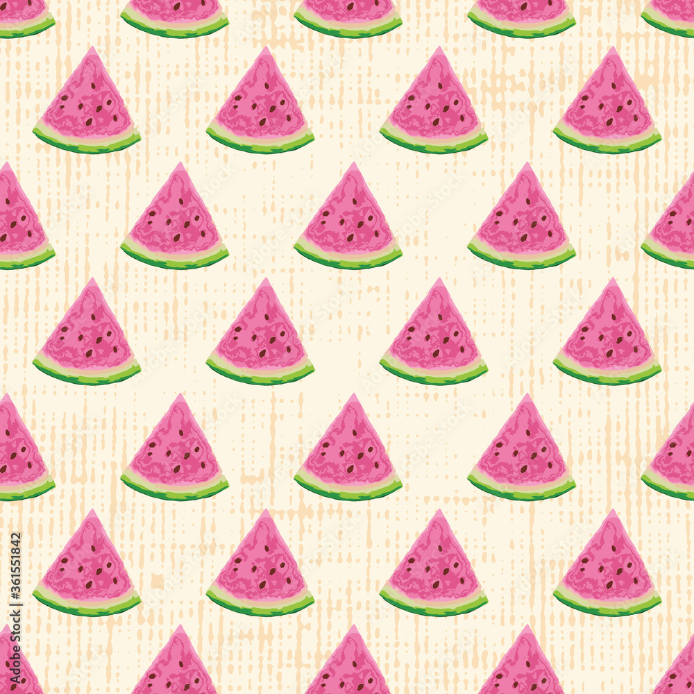 Summer Fruit Watermelon Slices Vector Seamless Pattern Summer Fruit Watermelon Slices Vector Seamless Pattern