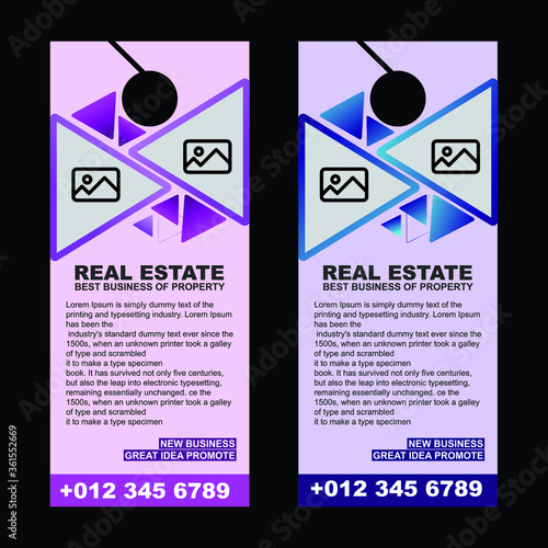 door hanger design template, for real estate business company. Door hanger Vector illustration,