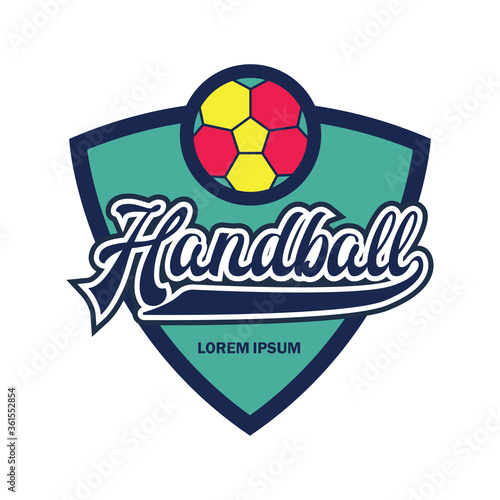 handball logo with text space for your slogan tag line, vector illustration