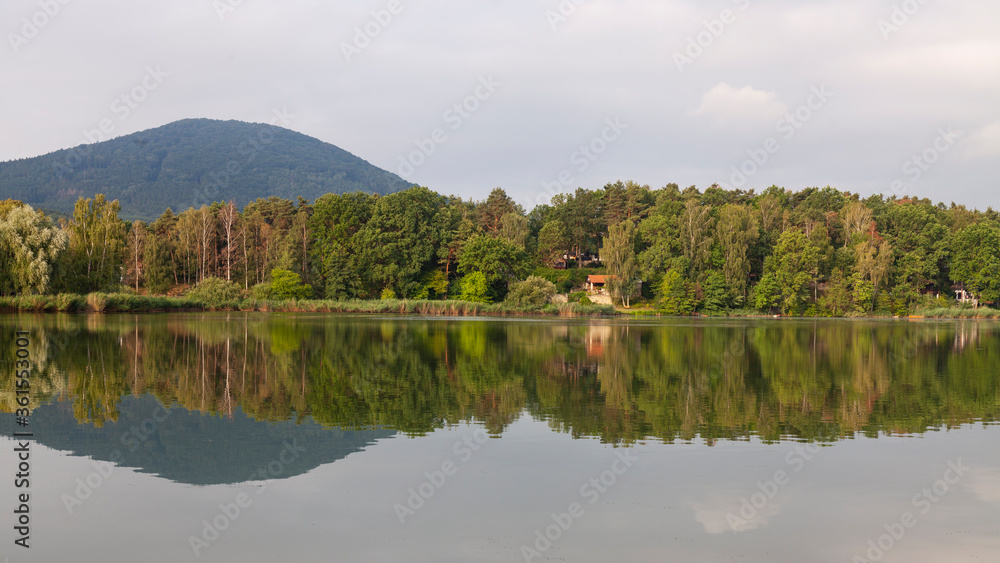 lake and mountains reflection