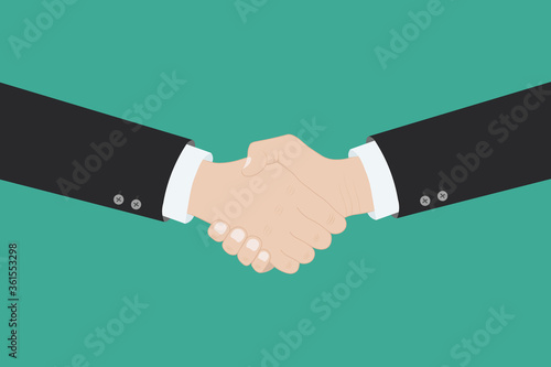 Handshake of business partners.Vector flat style illustration