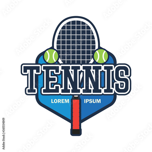 tennis court logo with text space for your slogan tag line, vector illustration
