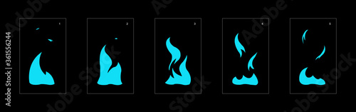 Water explosion effect. Explosion animation effect. Animation sprite sheet for games, cartoon or animation. vector style animation effect 1332.