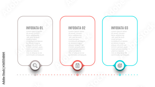 Thin line label design elements for infographic. Business concept with 3 options or steps. Can be used for workflow layout, flow chart, web design.