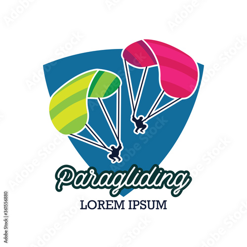paragliding icon with text space for your slogan tag line, vector illustration