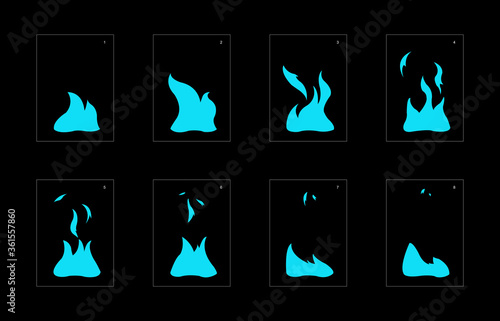 Water explosion effect. Explosion animation effect. Animation sprite sheet for games, cartoon or animation. vector style animation effect 1350.