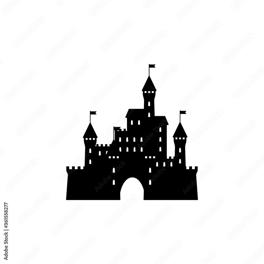 Castle icon silhouette  simple design
