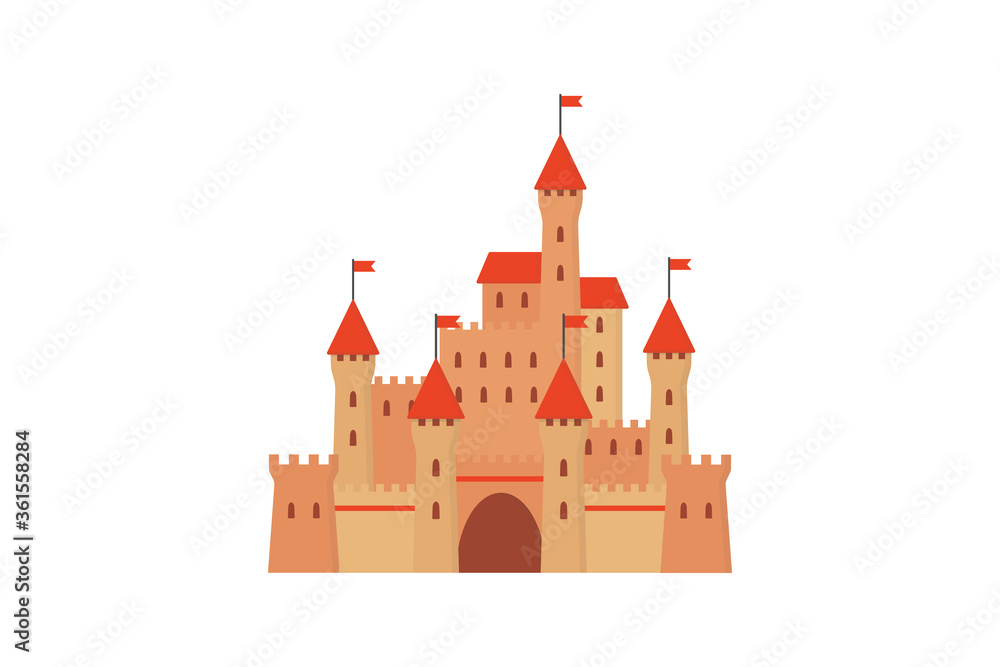 Obraz premium Castle icon flat style. Vector eps10