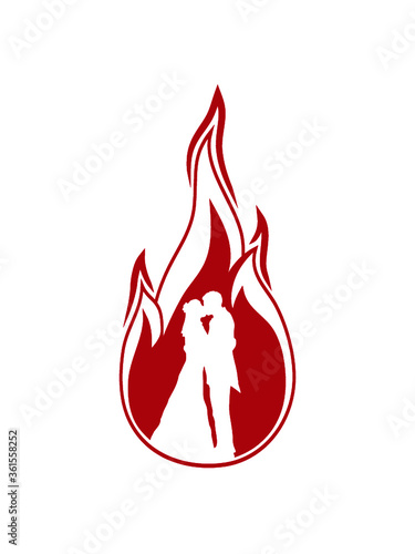 Trauung Feuer Hochzeit Heiße schön Logo Design