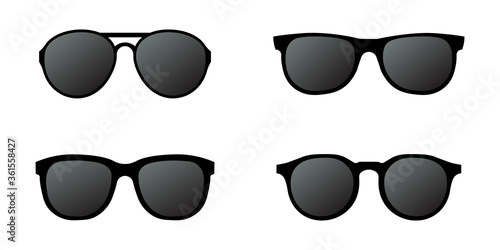 Sun glasses icon set simple design