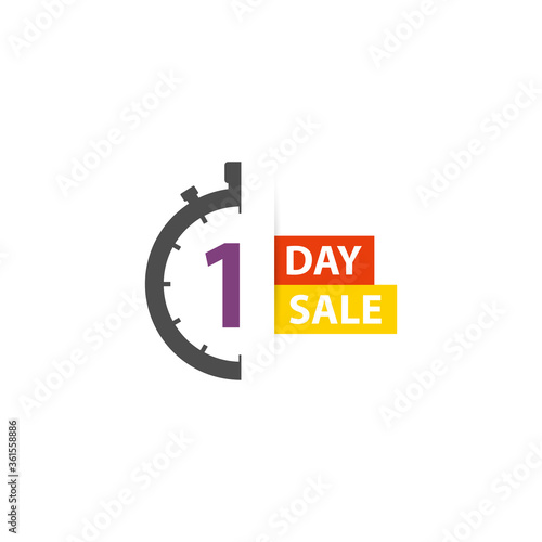 One day sale icon stopwatch timer