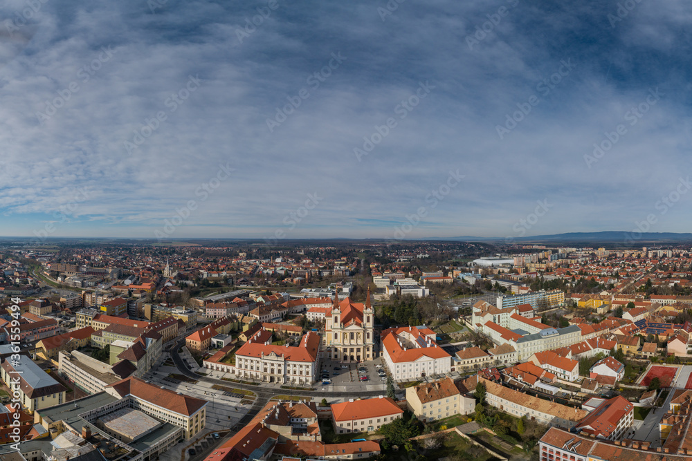 Aerial panorama of Szombathely Hungary