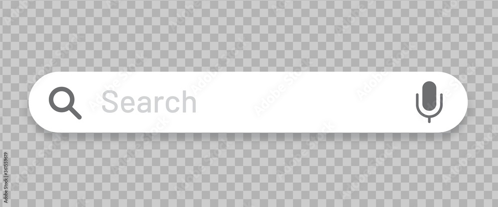 Search bar isolated on transparent background. Vector UI element Stock ...