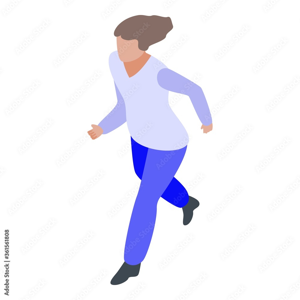 Deadline running woman icon. Isometric of deadline running woman vector icon for web design isolated on white background