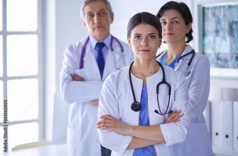 Group of doctors and nurses standing in the hospital Accident and Emergency department Group of doctors and nurses standing in the hospital Accident and Emergency department