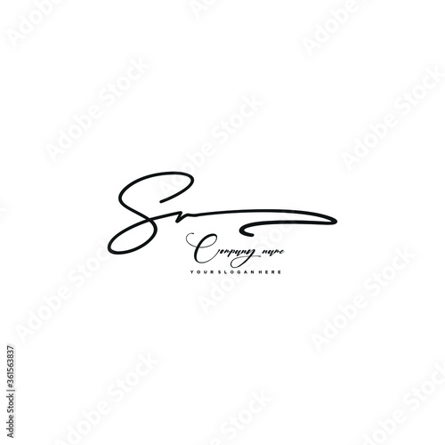 SR initials signature logo. Handwriting logo vector templates. Hand drawn Calligraphy lettering Vector illustration.
