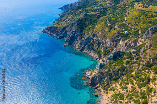 aerial view of the marine coast of Monte Argentario in the Tuscan Maremma photo