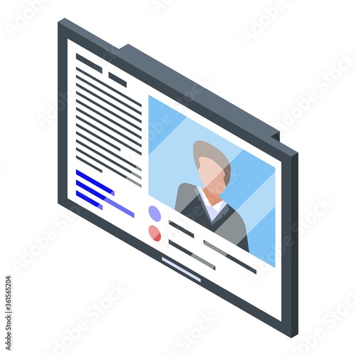 Tv online business training icon. Isometric of tv online business training vector icon for web design isolated on white background