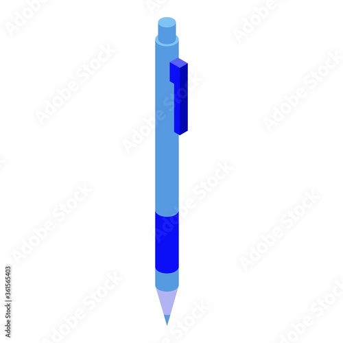 Business blue pen icon. Isometric of business blue pen vector icon for web design isolated on white background