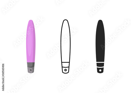 Vector illustration of sex toy on a white background. Symbol of the red item for relaxes, sex, and wellness. Template for a sex shop or erotic site.