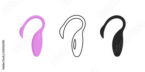 Vector illustration of sex toy on a white background. Symbol of the red item for relaxes, sex, and wellness. Template for a sex shop or erotic site.