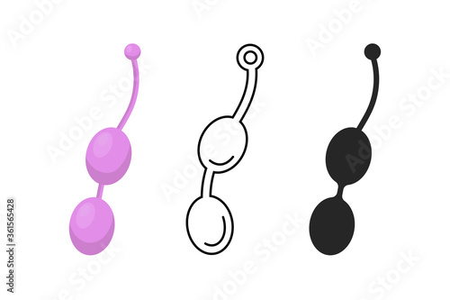 Vector illustration of sex toy on a white background. Symbol of the red item for relaxes, sex, and wellness. Template for a sex shop or erotic site.