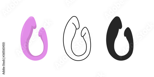 Vector illustration of sex toy on a white background. Symbol of the red item for relaxes, sex, and wellness. Template for a sex shop or erotic site.