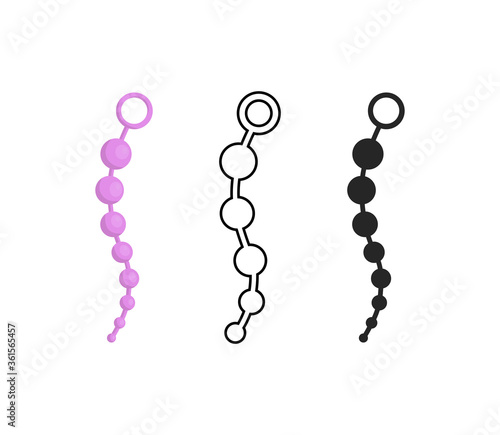 Vector illustration of sex toy on a white background. Symbol of the red item for relaxes, sex, and wellness. Template for a sex shop or erotic site.