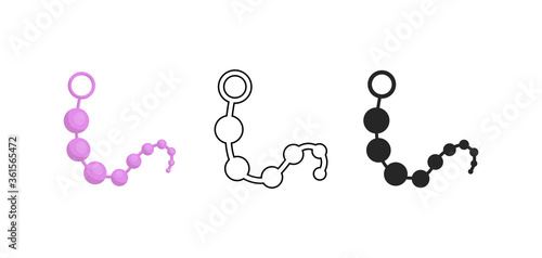 Vector illustration of sex toy on a white background. Symbol of the red item for relaxes, sex, and wellness. Template for a sex shop or erotic site.