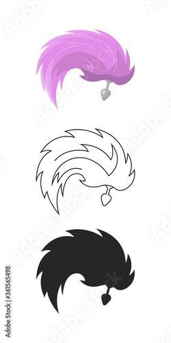 Vector illustration of sex toy on a white background. Symbol of the red item for relaxes, sex, and wellness. Template for a sex shop or erotic site.