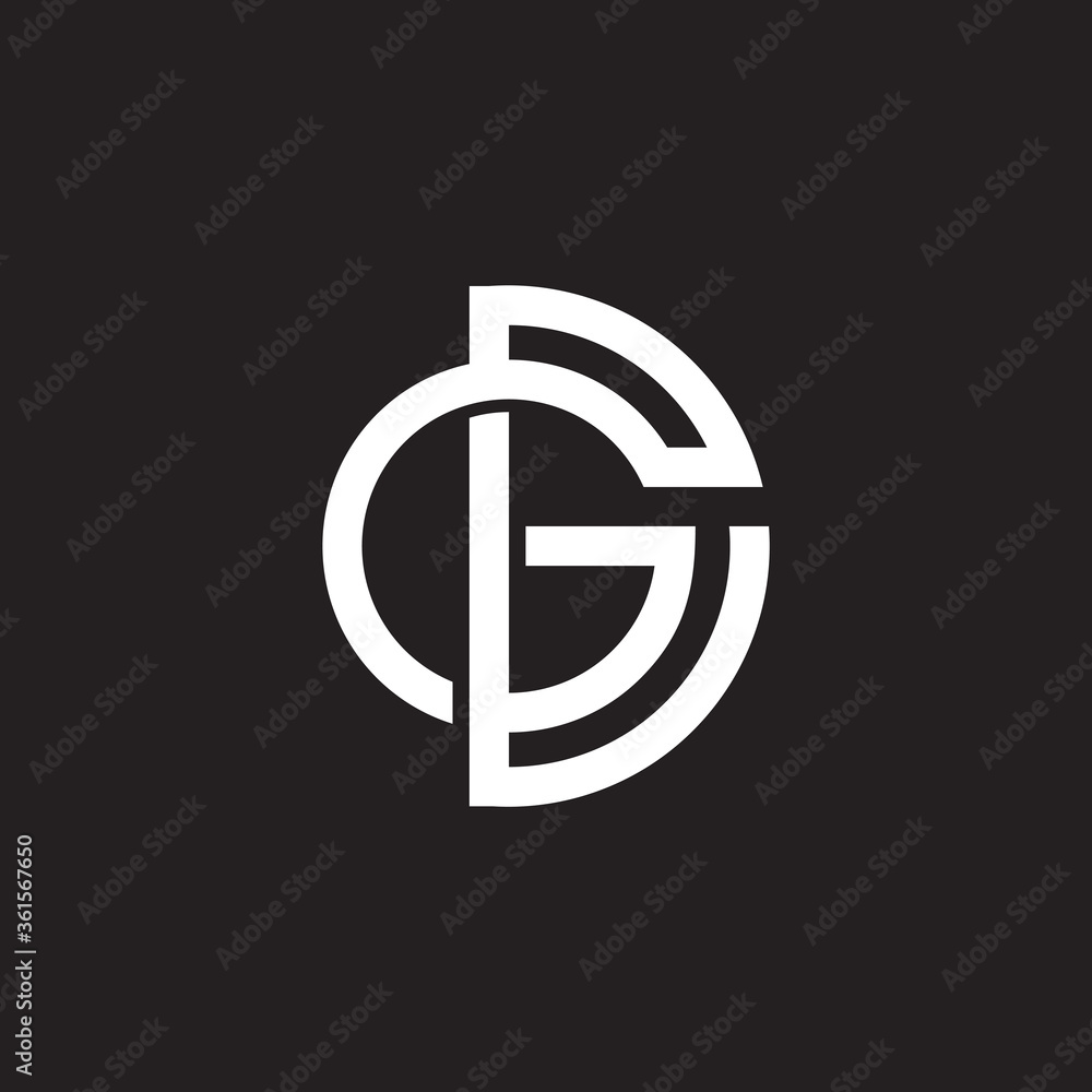 letter gd linked overlapping line symbol logo vector letter gd linked overlapping line symbol logo vector