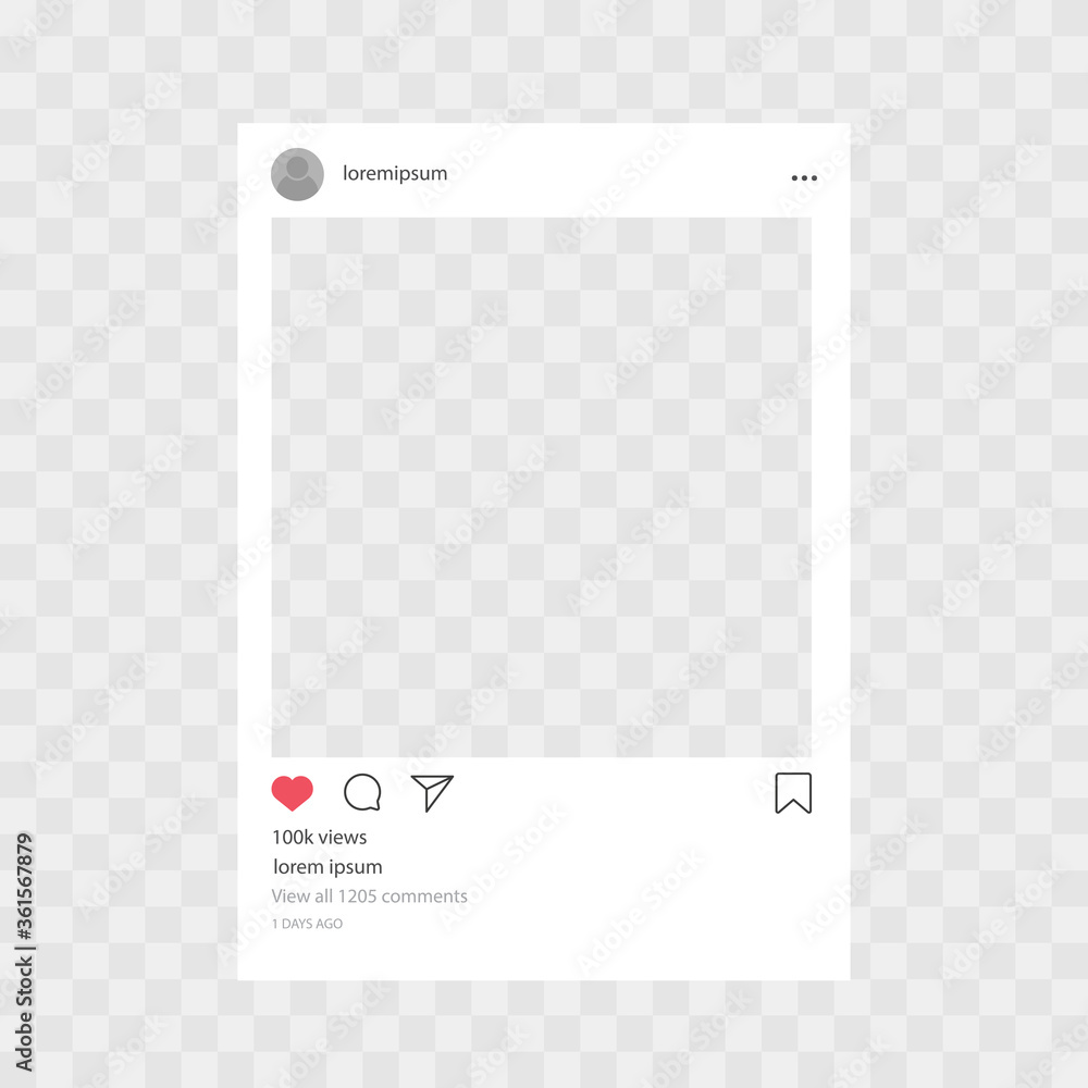 Social media instagram profile frame on a blank background