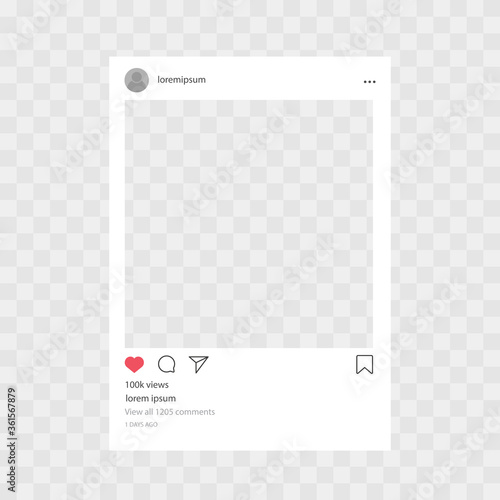 Social media instagram profile frame on a blank background photo