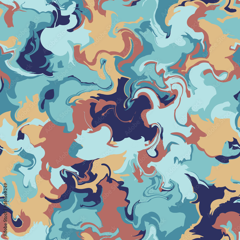 Abstract collection seamless marbleized pattern