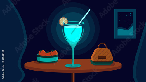 cocktail on a table