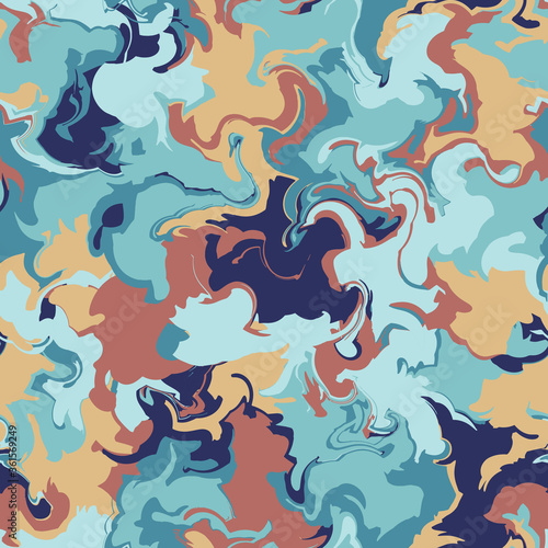 Abstract collection seamless marbleized pattern