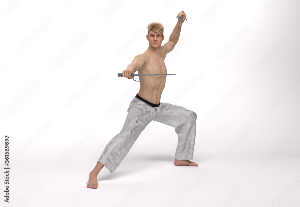 3d Render: a man pose an action with China martial Arts Styles, Kung Fu 3d Render: a man pose an action with China martial Arts Styles, Kung Fu