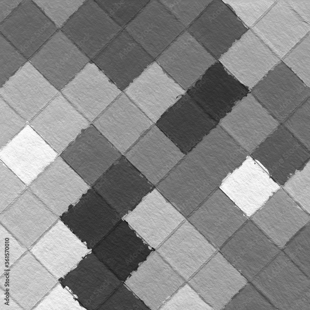 Black and white abstract mosaic with a rough texture background. Monochrome square pattern background. Picture for creative wallpaper or design art work. Backdrop have copy space for text. Black and white abstract mosaic with a rough texture background. Monochrome square pattern background. Picture for creative wallpaper or design art work. Backdrop have copy space for text.