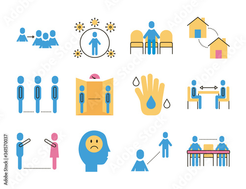 bundle of distance social set icons