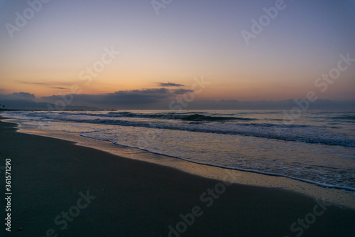 Sunrise on a beach in Benicassim  Costa azahar
