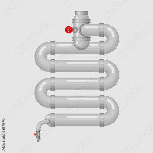 Metal intestines. Robotic internal organ. Cyborg organs. Robot gut