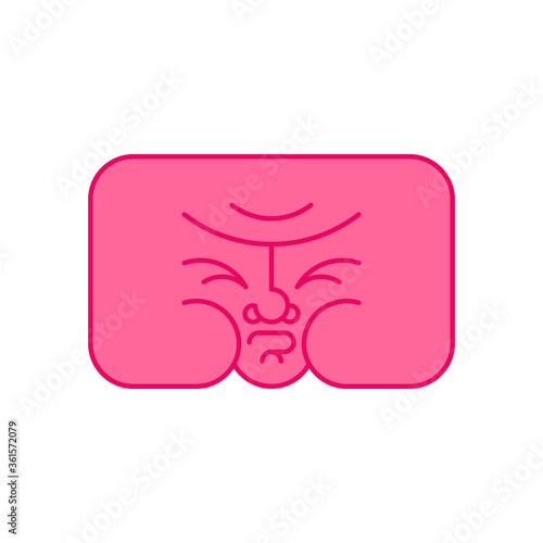 Showing pain icon. Strained face Emotion Icon. vector illustration