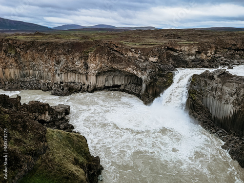 waterfall on the river in iceland